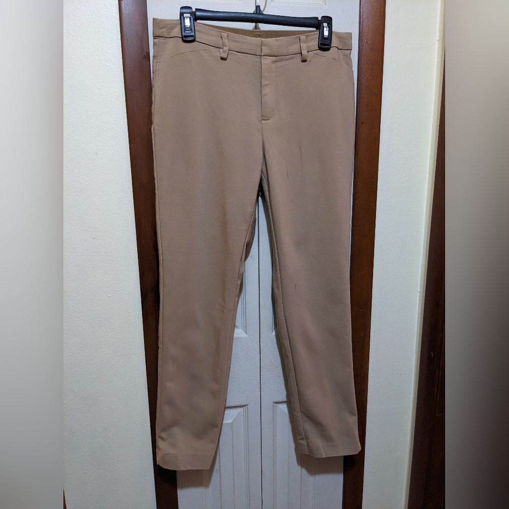 💛 Women's Khaki Stretch Waist Skinny Career Work Leggings Size Medium